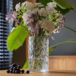 Botanical Clear Triangular Vase