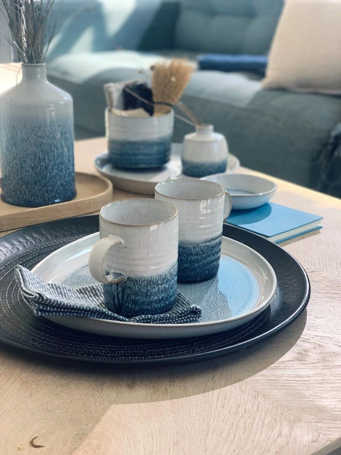 Denby - Kiln Blue Set Of 2 Ridged Mugs 3 Denby - Kiln Blue Set Of 2 Ridged Mugs - Image 3