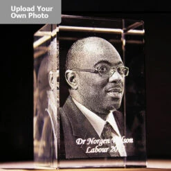 Medium Laser Photo Gift Block - Tower (Free Text Engraving Available) - Standard Delivery Will Be 3 Working Days. -Dartington Sale Store laser tower4 1