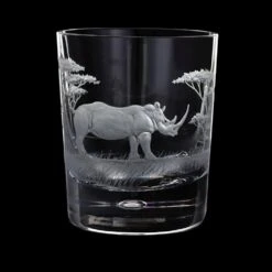 Hand Engraved Majestic Wildlife Rhino Tumbler