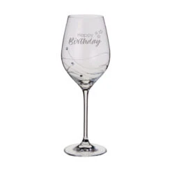 Glitz Single Wine Glass - Happy Birthday