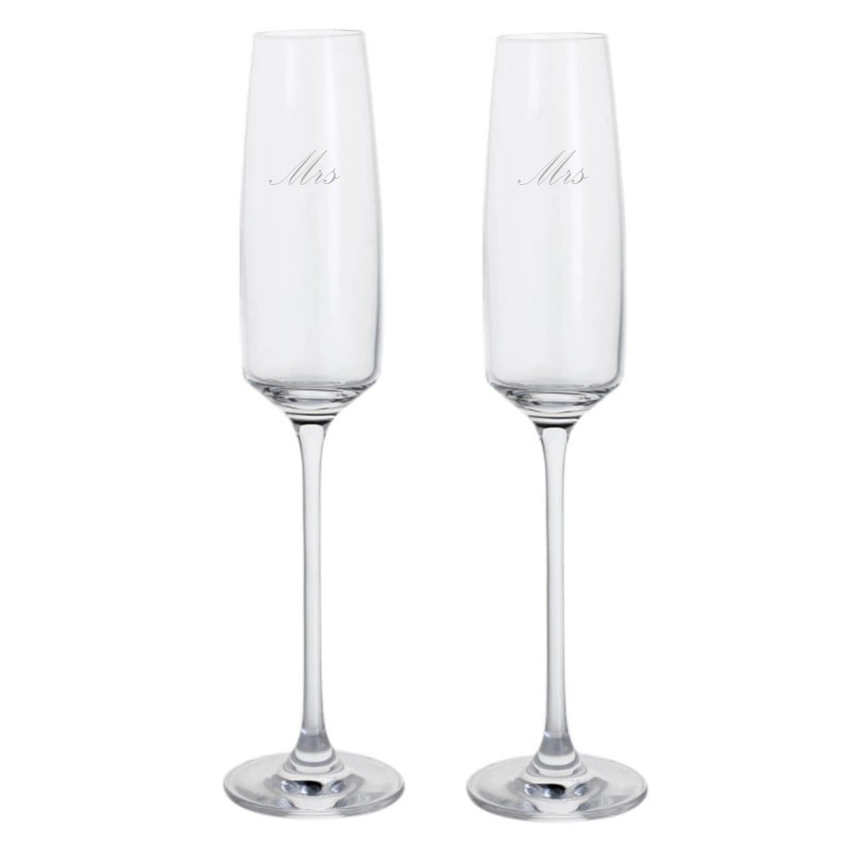 "Mrs & Mrs" - Engraved Elevate Flute, Set Of 2 1 "Mrs & Mrs" - Engraved Elevate Flute, Set Of 2