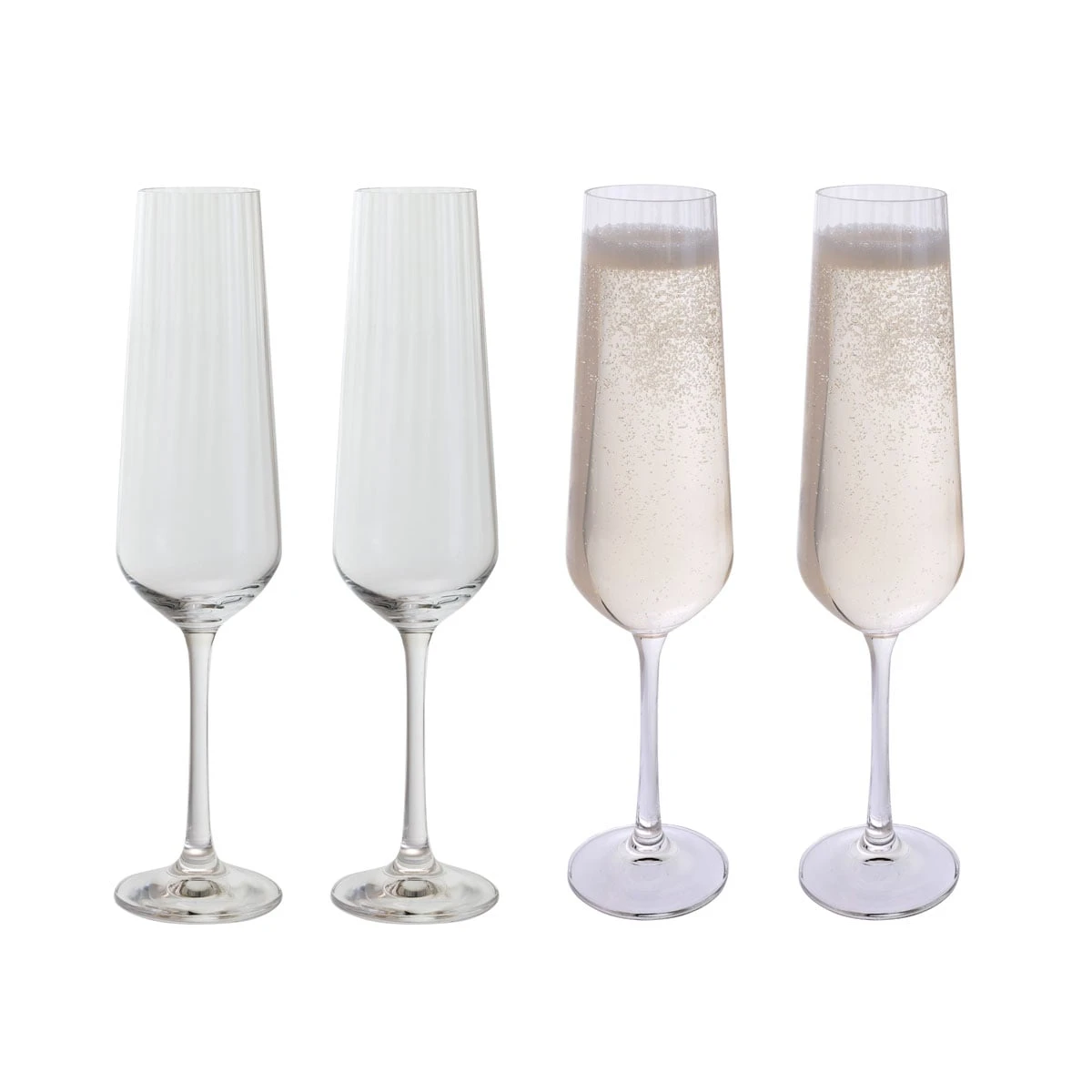 Cheers! Optic Champagne Flute, Set Of 4 1 Cheers! Optic Champagne Flute, Set Of 4