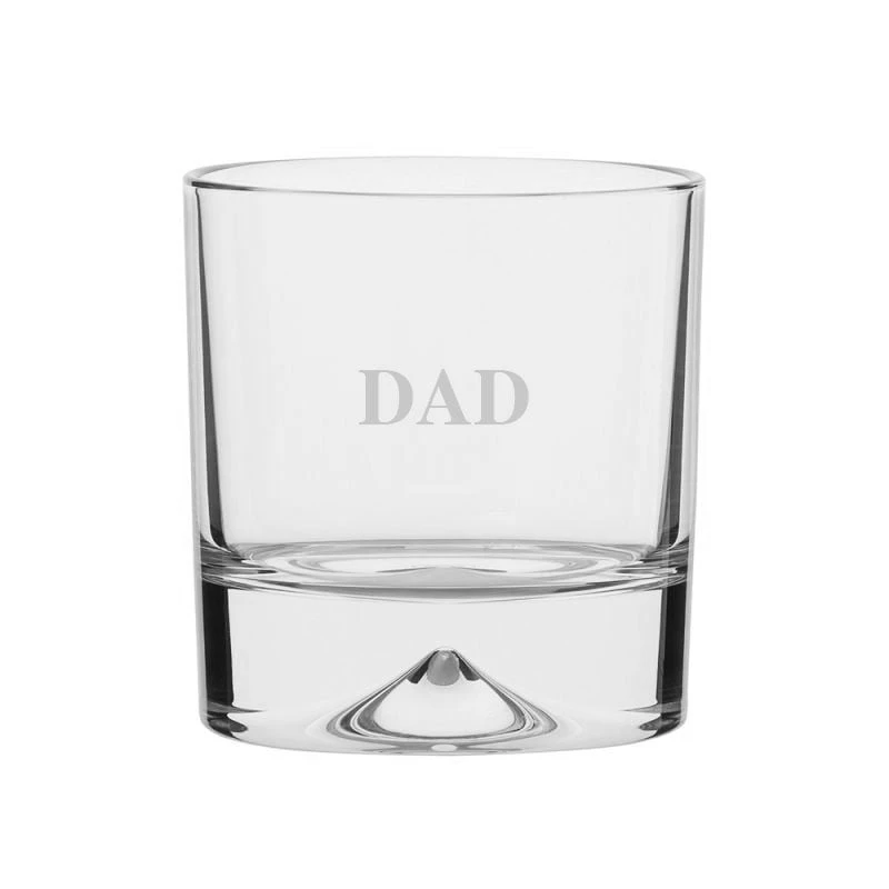 "Dad" - Engraved Dimple Double Old Fashioned Whisky Tumbler 1 "Dad" - Engraved Dimple Double Old Fashioned Whisky Tumbler
