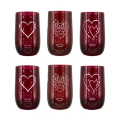 Valentine's Hearts Red Tumblers, Set Of 6